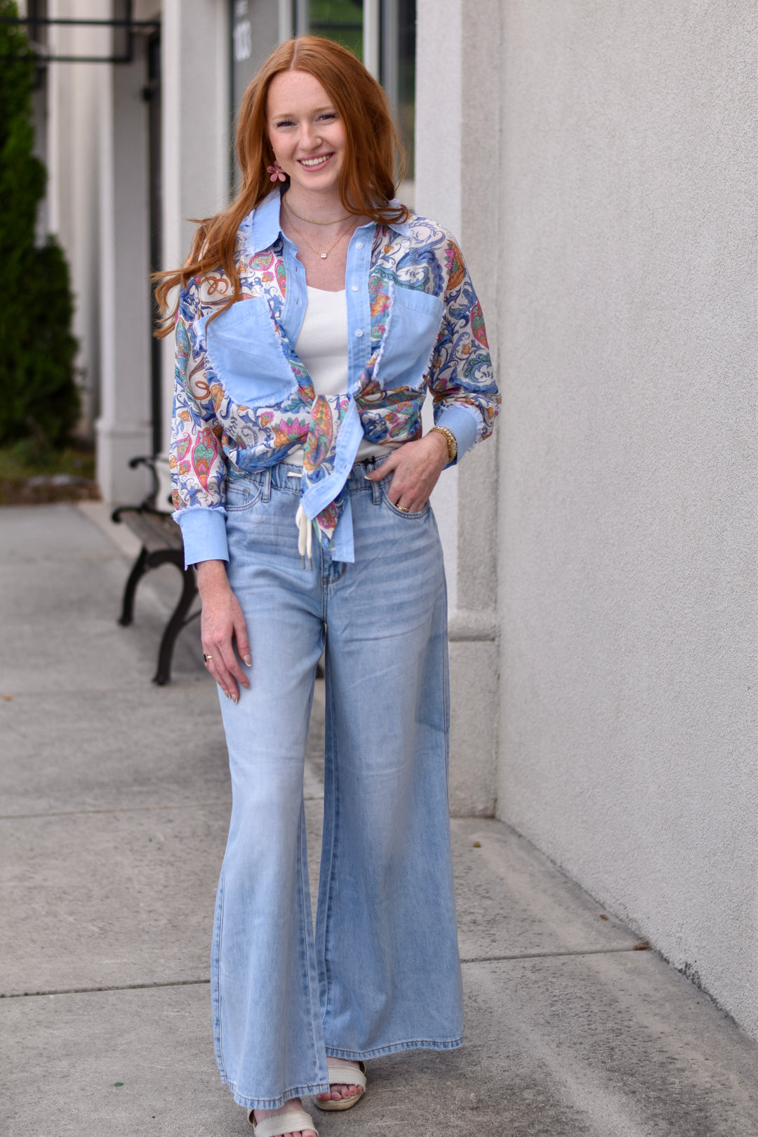 Tempo Paris Pasiley Chambray Top