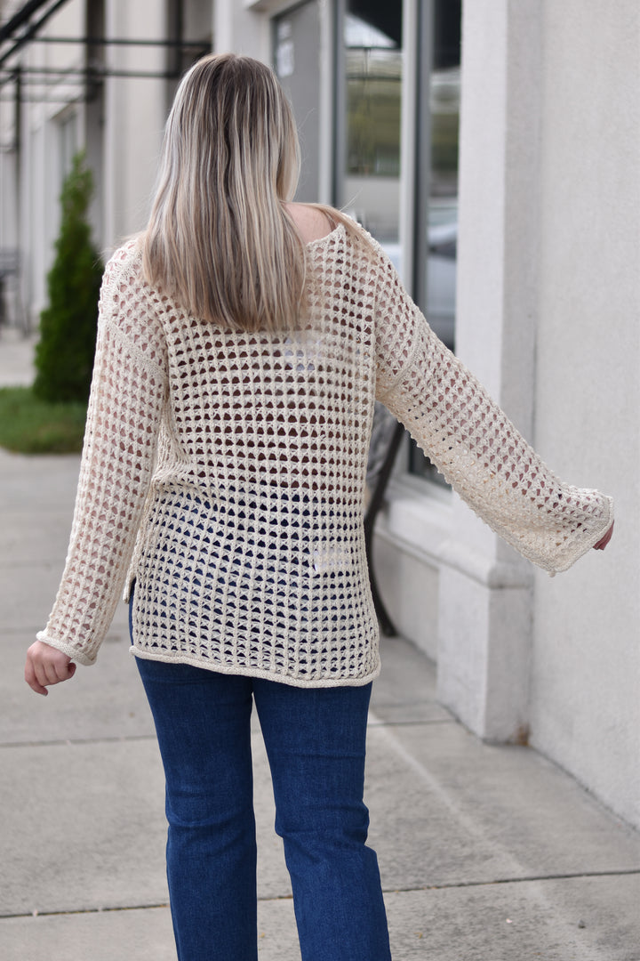 Chill Vibes Crochet Pull Over