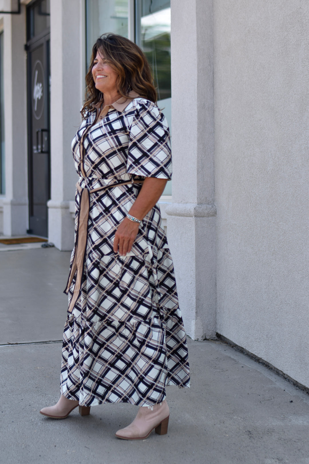 Plaid & Pretty Maxi Dress