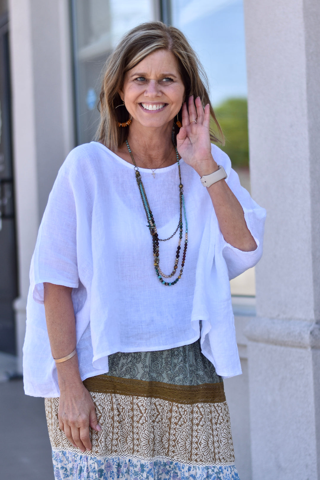 Linen Poncho by Tempo Paris