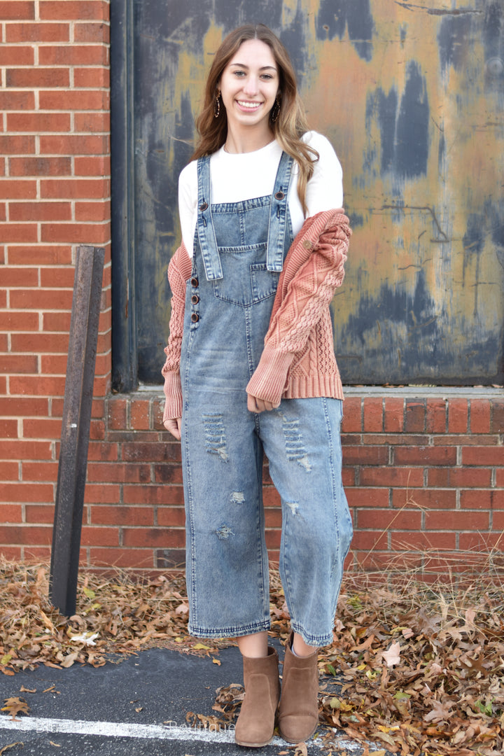 Slouchy Denim Overalls