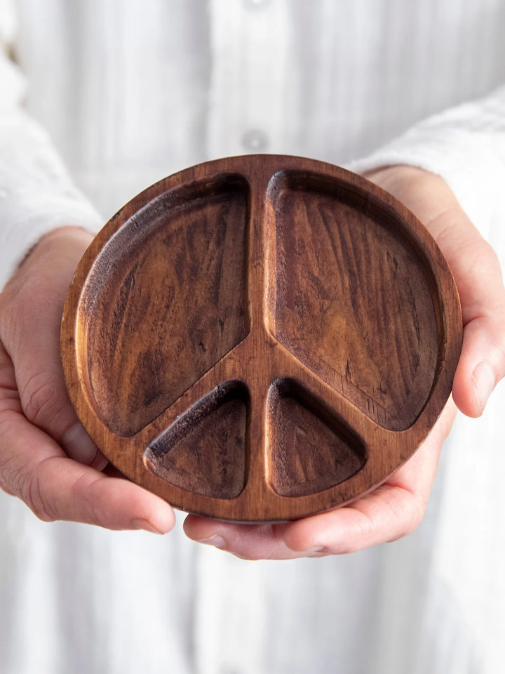 Peace Wood Trinket Dish