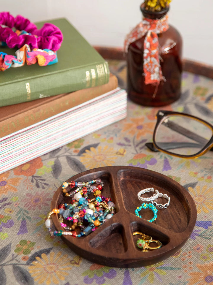 Peace Wood Trinket Dish