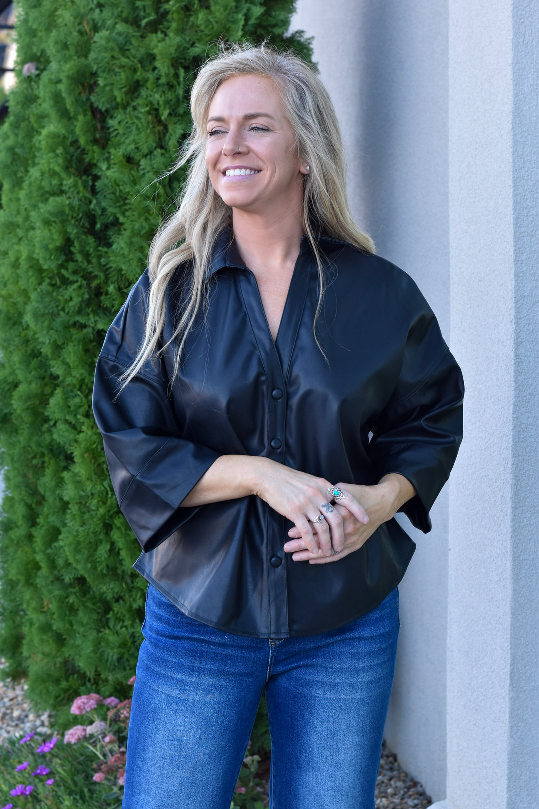 Midnight Muse Faux Leather Top