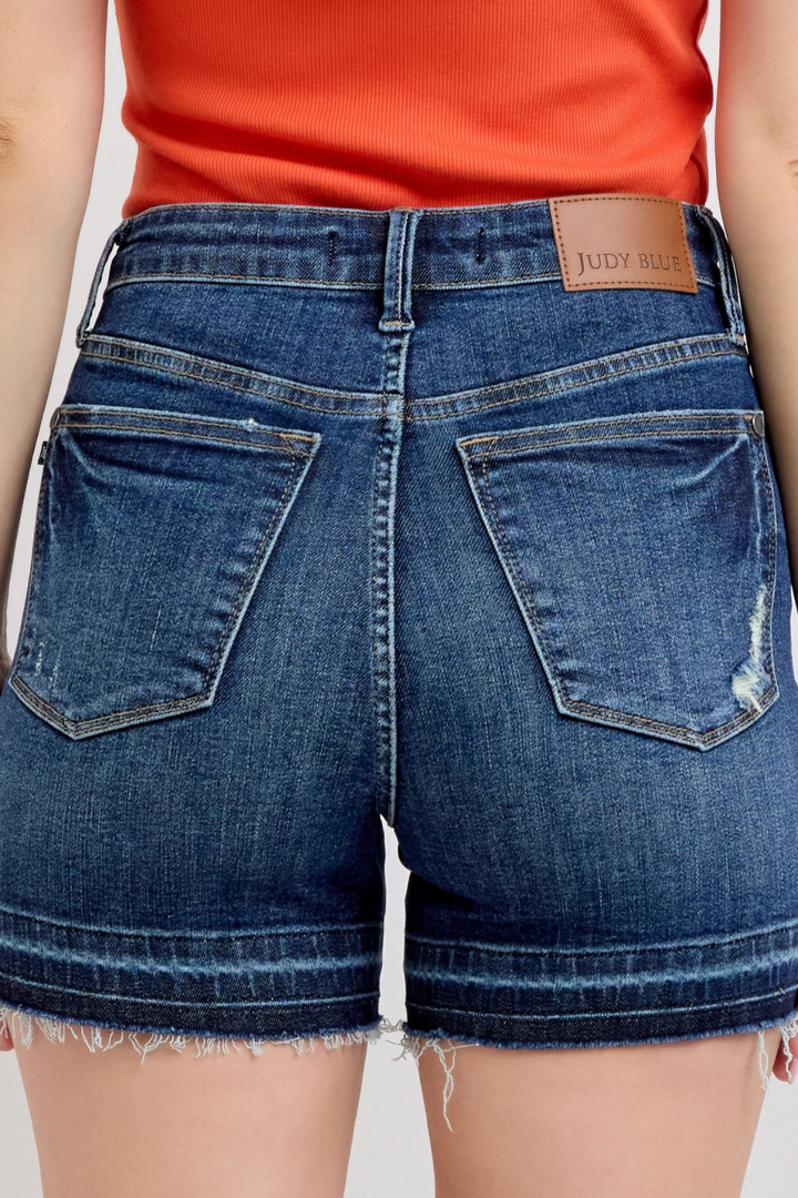 Judy Blue Tummy Control Destroy Hem Shorts