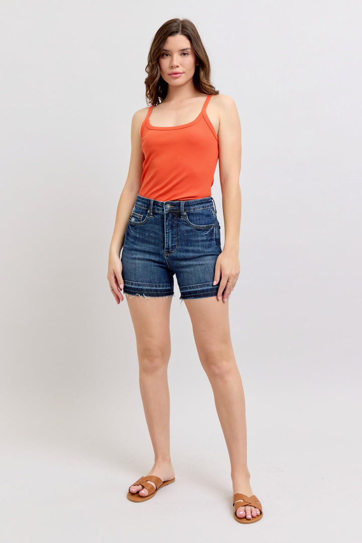 Judy Blue Tummy Control Destroy Hem Shorts