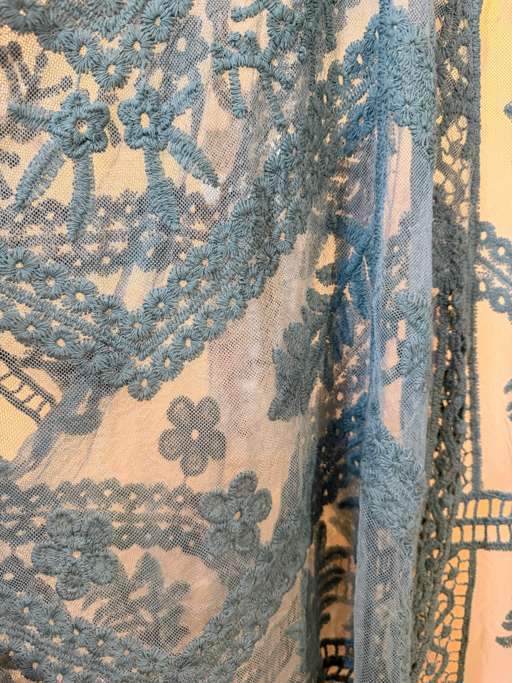 Boho Leaf Embroidered Kimono