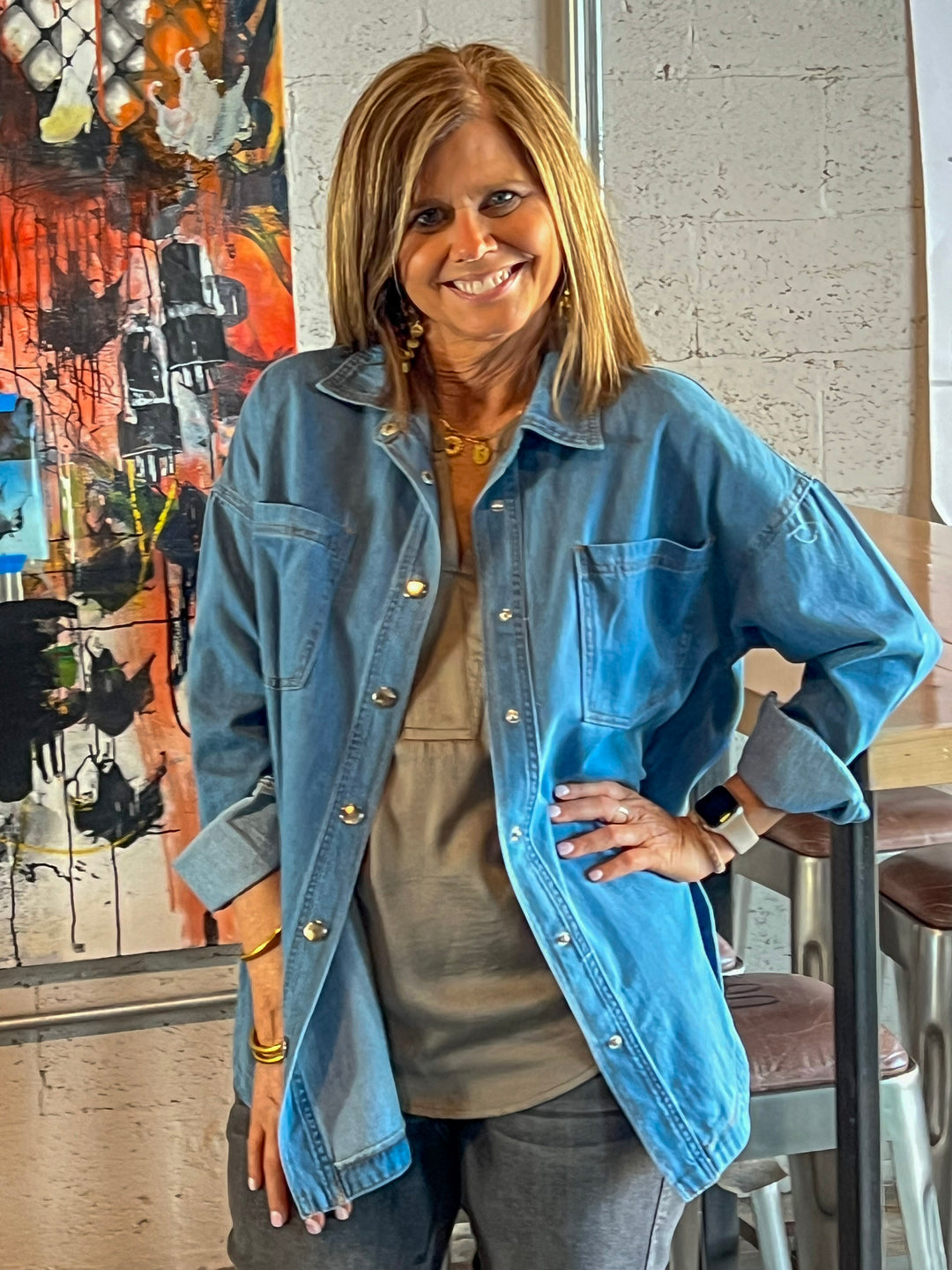 Turn Up the Music Denim Shirt