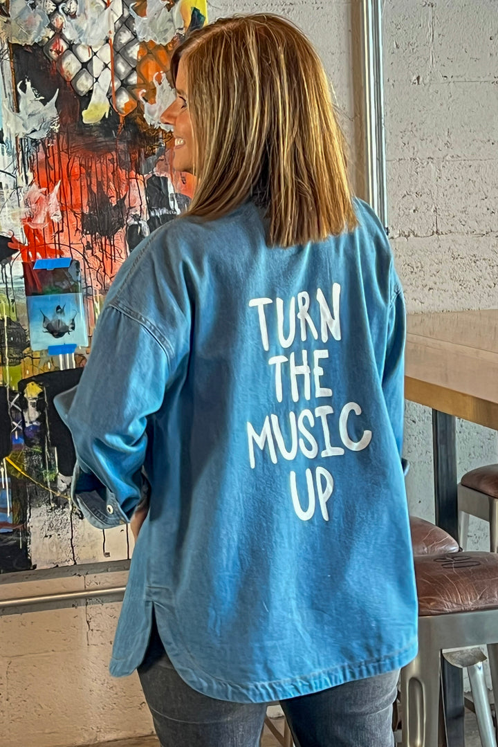 Turn Up the Music Denim Shirt