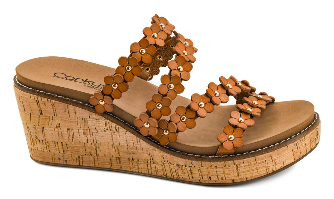Corky's Let's Be Friends Cognac Wedges