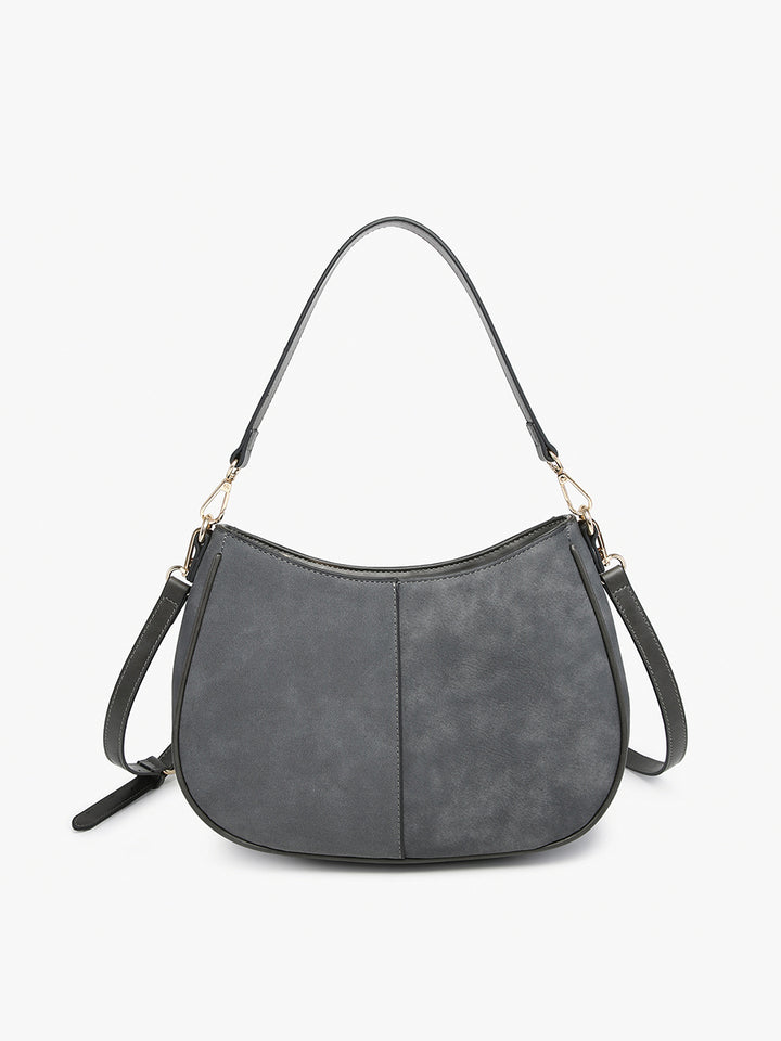 Zoe Two-Tone Distressed Crossbody