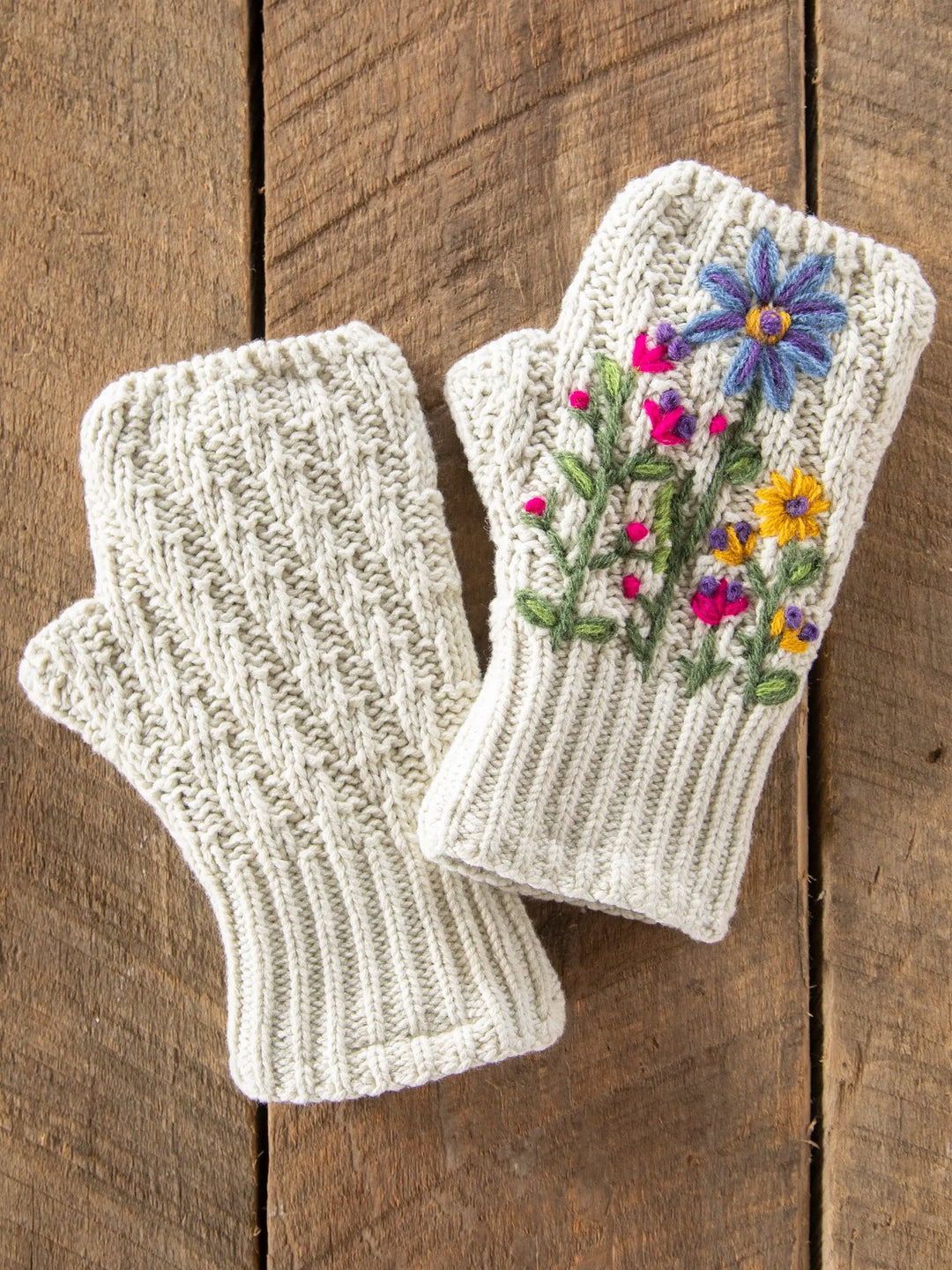Embroidered Fingerless Gloves