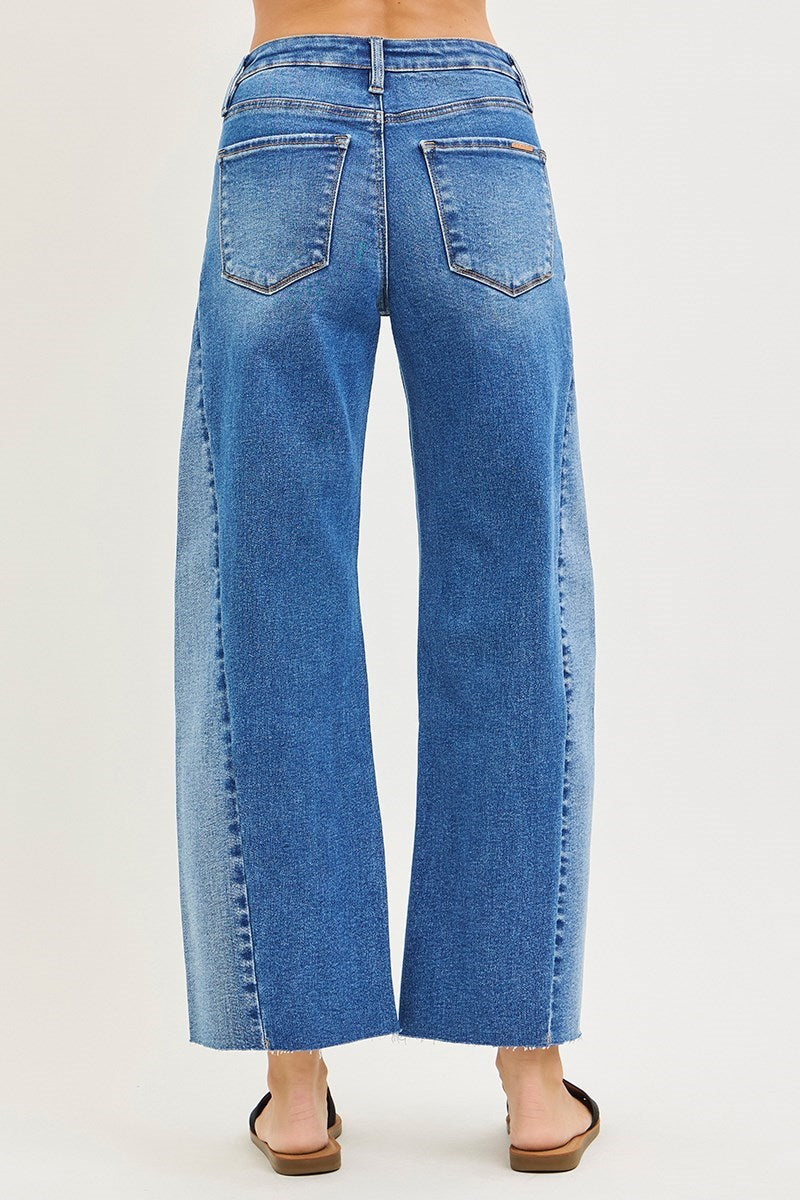 Risen Contrast Seam Barrel Jeans
