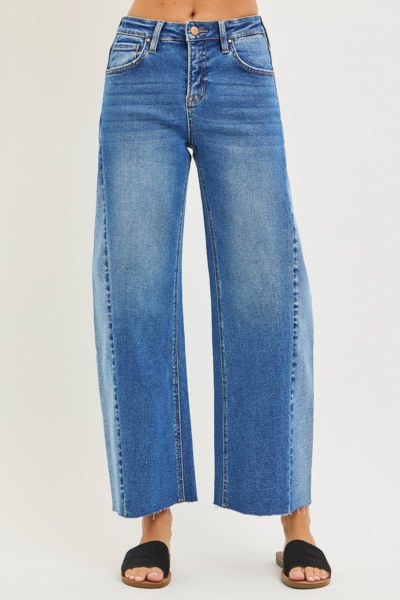 Risen Contrast Seam Barrel Jeans