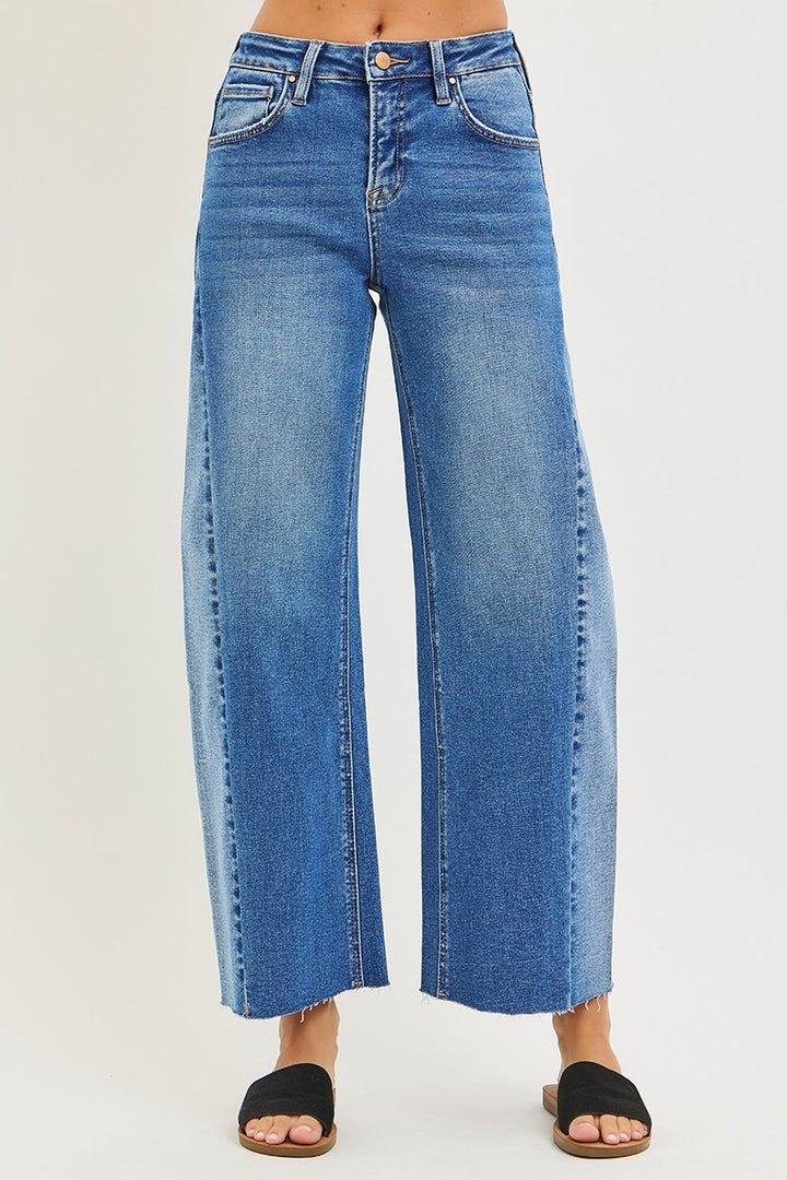 Risen Contrast Seam Barrel Jeans