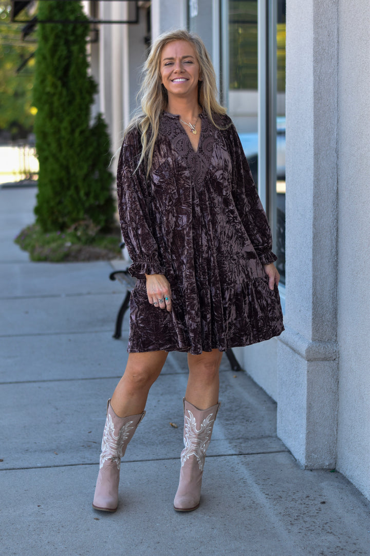 Umgee Velvet Crush Lace Dress