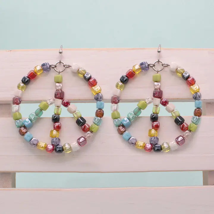 Living in Harmony Peace Sign Earring