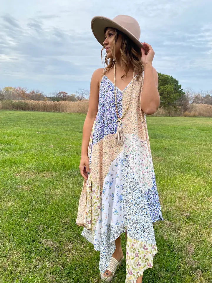 Boho Patchwork Pixie Hem Dress