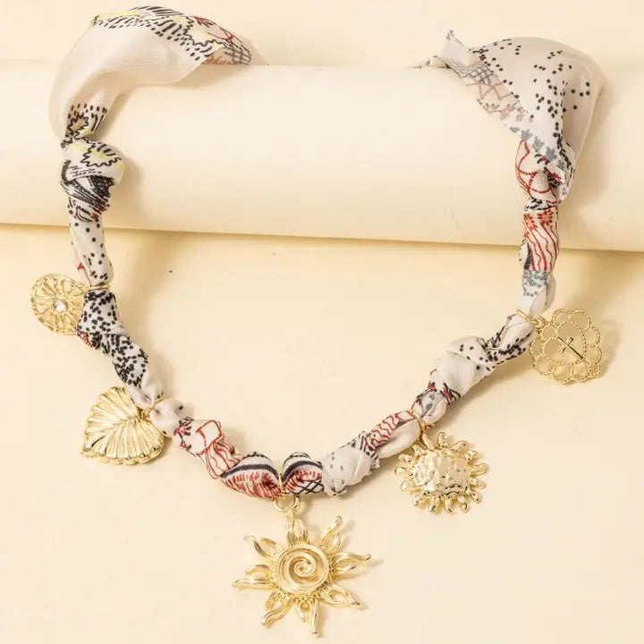 Sunflower Charm Bandana Necklace