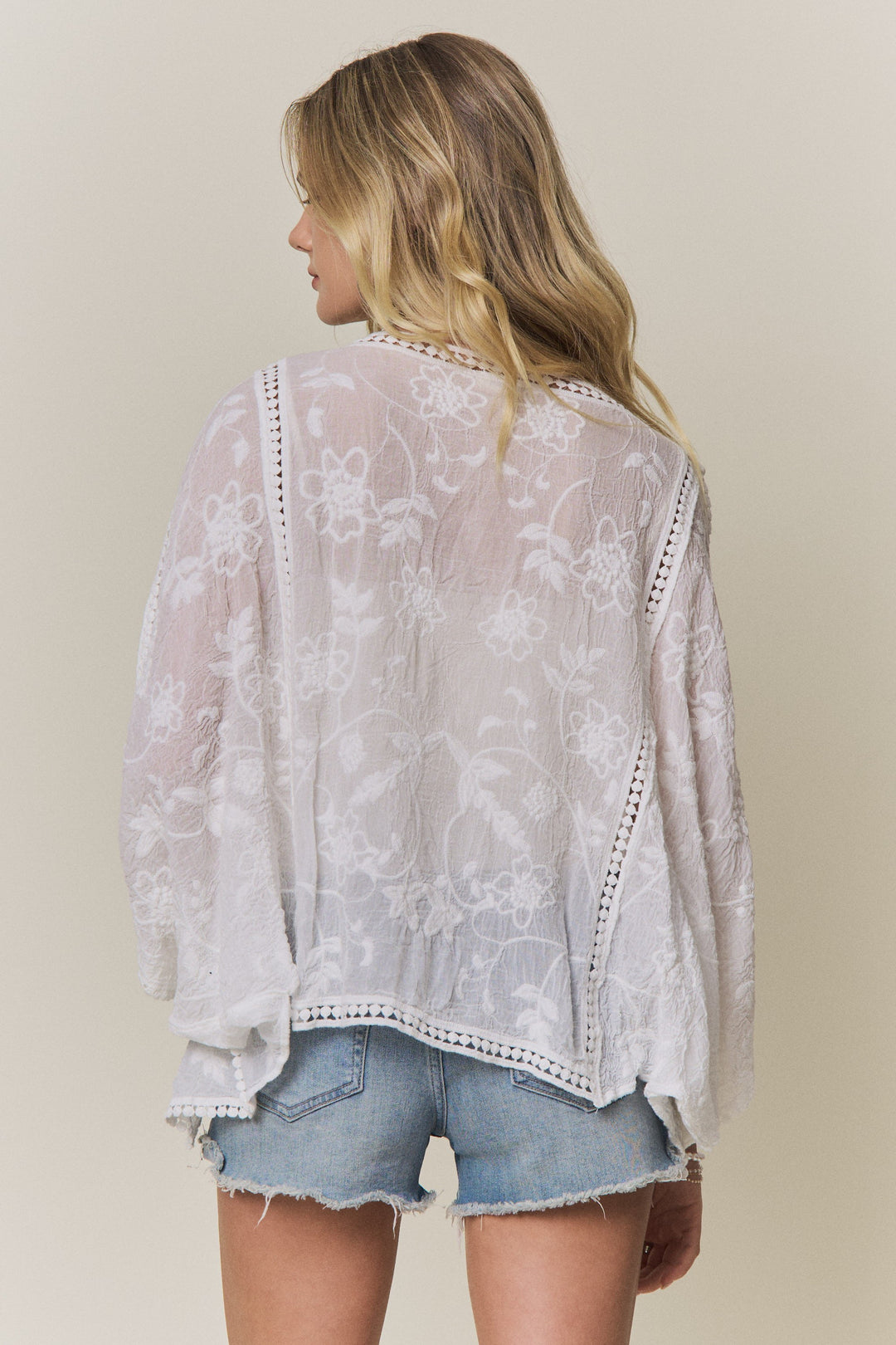 Wildflower Wander Kimono- White