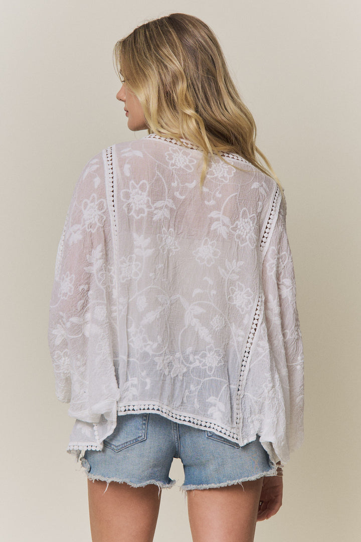 Wildflower Wander Kimono- White