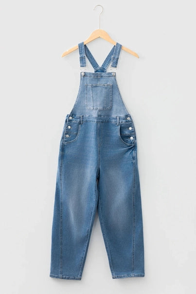 Easygoing Barrel Denim Overalls