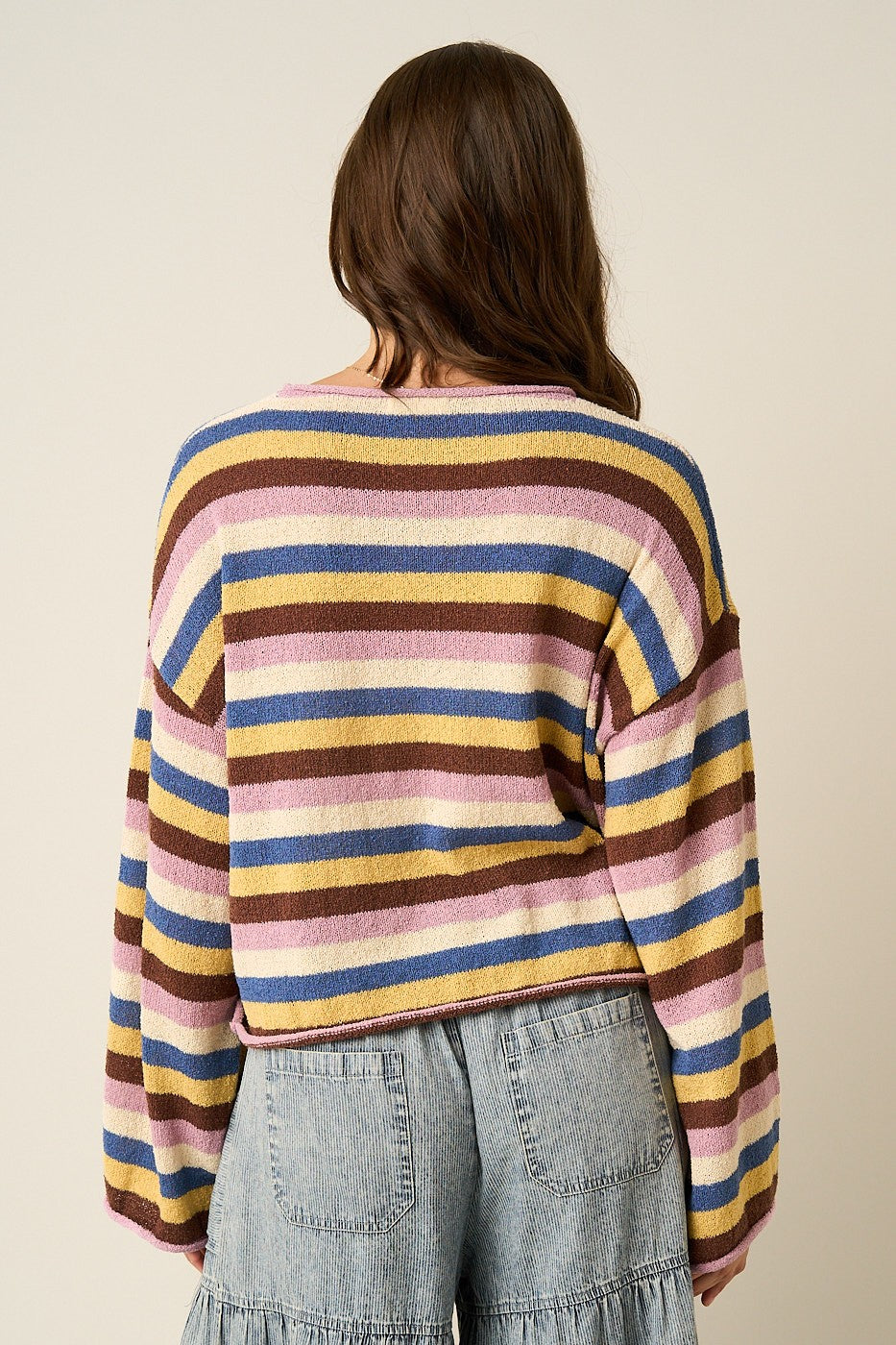 Free Vibes Stripe Relax Sweater