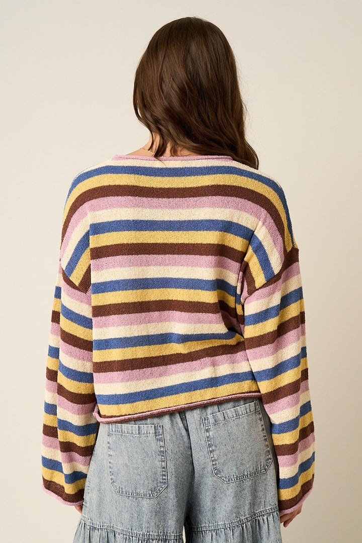 Free Vibes Stripe Relax Sweater