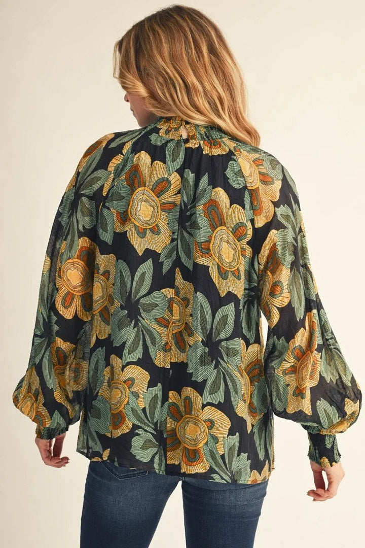Boho Floral Sheer Blouse