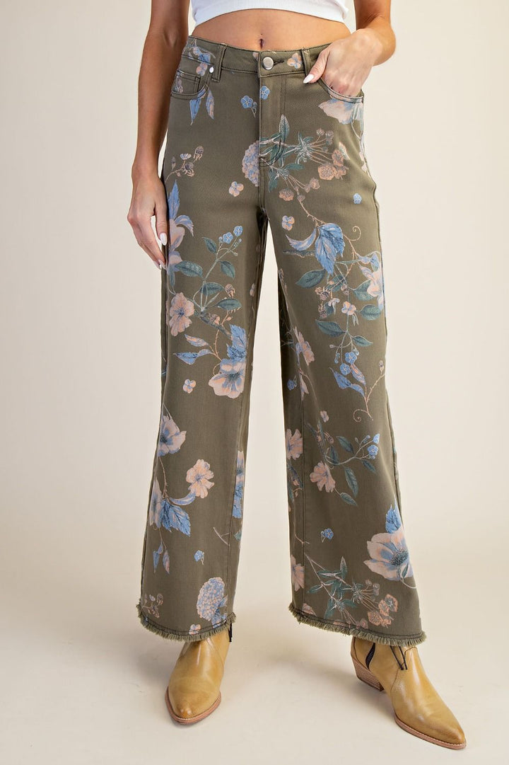 Easel's Floral Stretch Pants