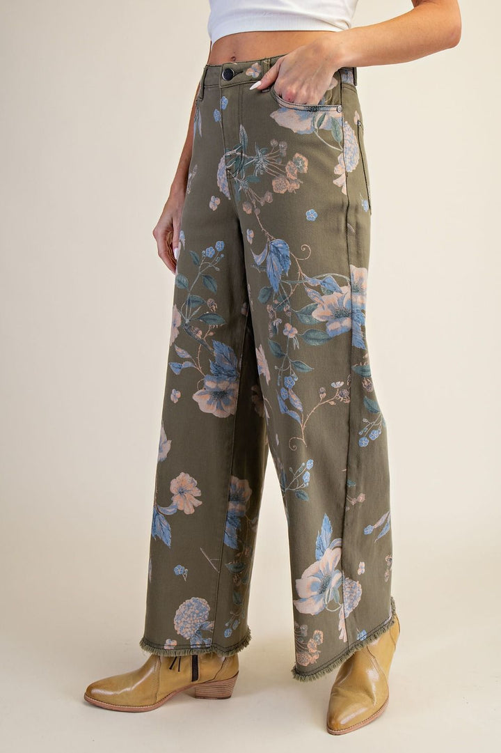 Easel's Floral Stretch Pants