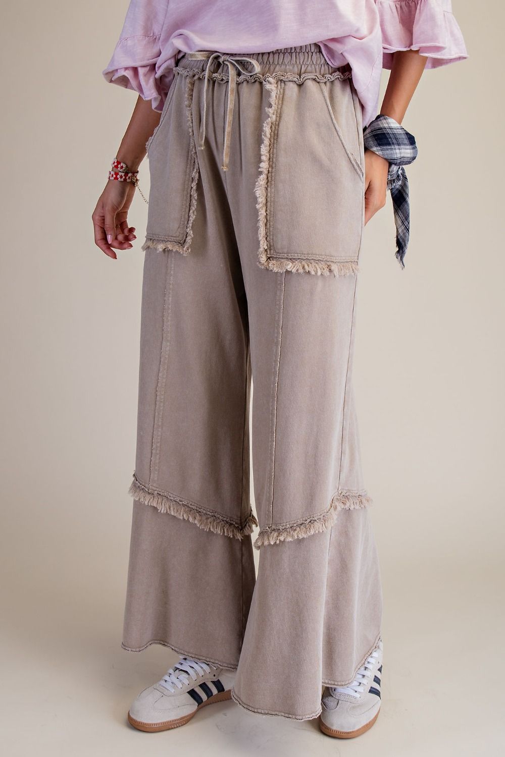 Easel's Driftwood Wide-Leg Pants