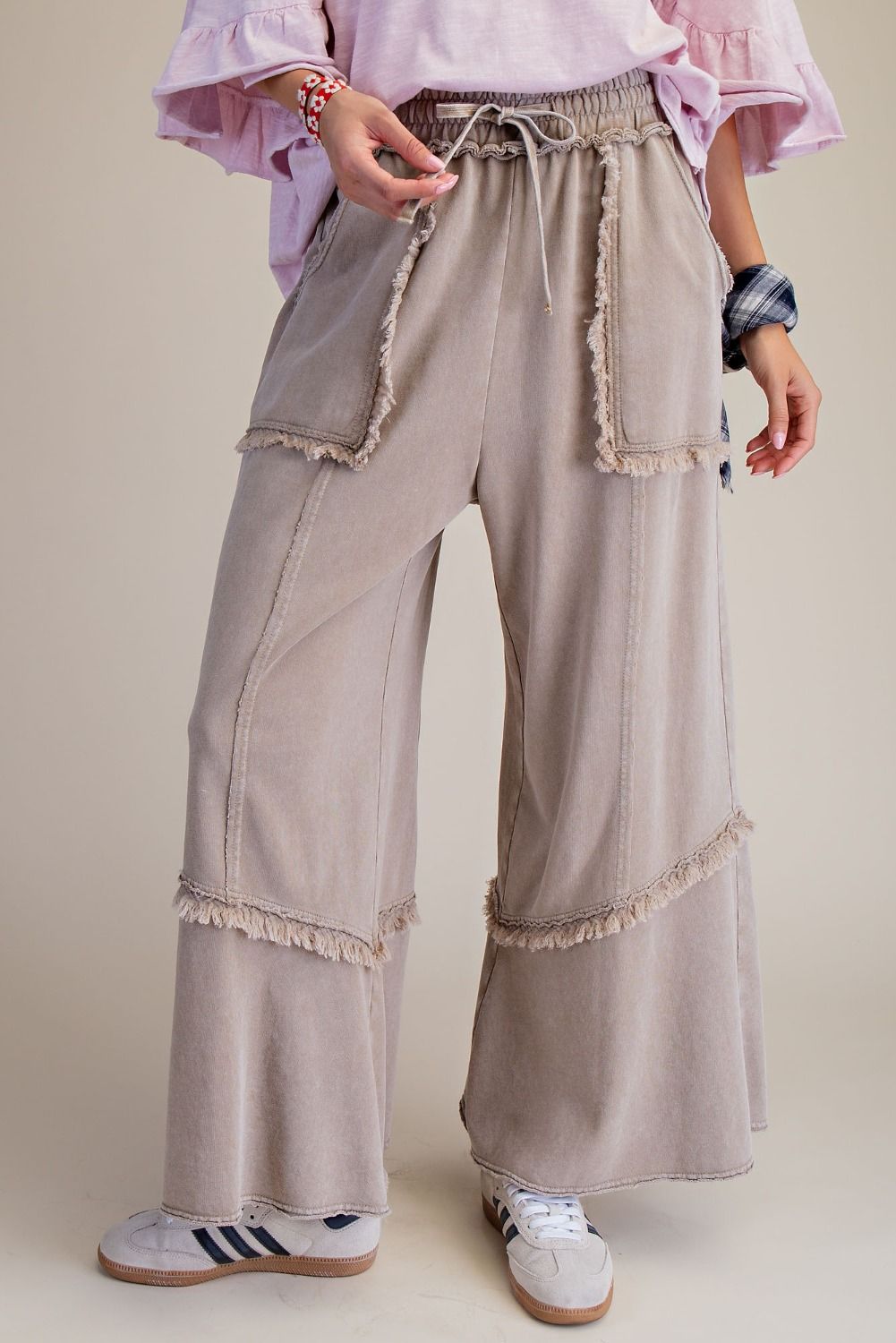 Easel's Driftwood Wide-Leg Pants