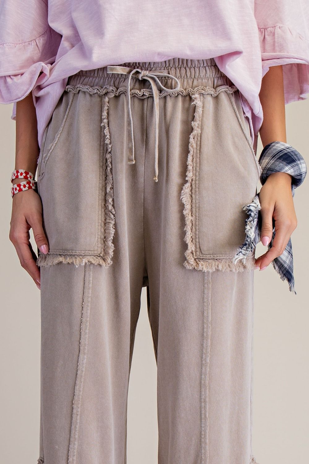 Easel's Driftwood Wide-Leg Pants