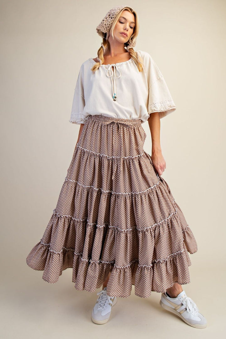 Easel's Sweet Tea Polka Dot Skirt