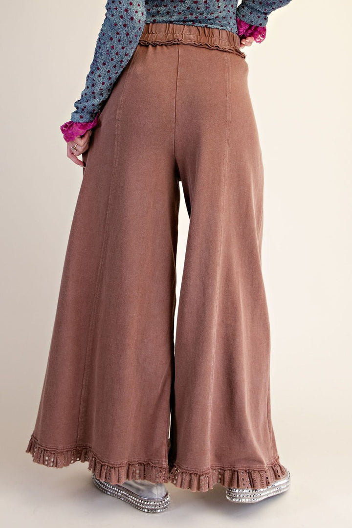 Easel's Fireside Lace Mix Washed Pants