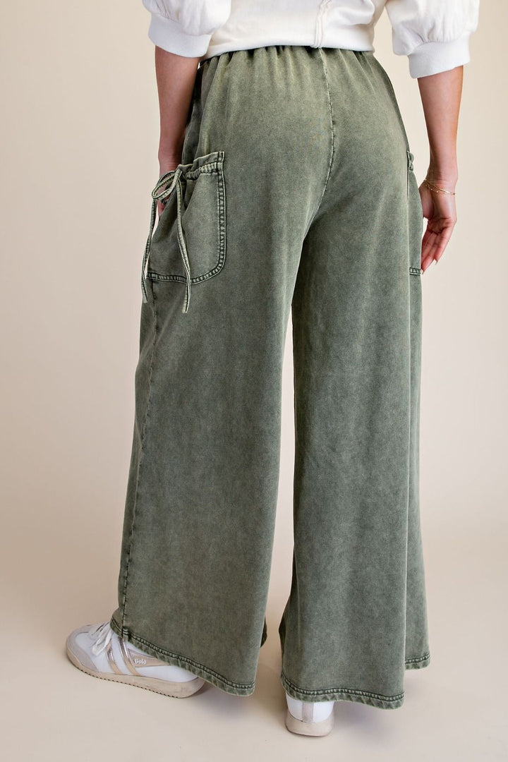 Easel Mineral Washed Cargo Knit Pants