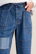 Easel Boho Stitch Barrel Jeans