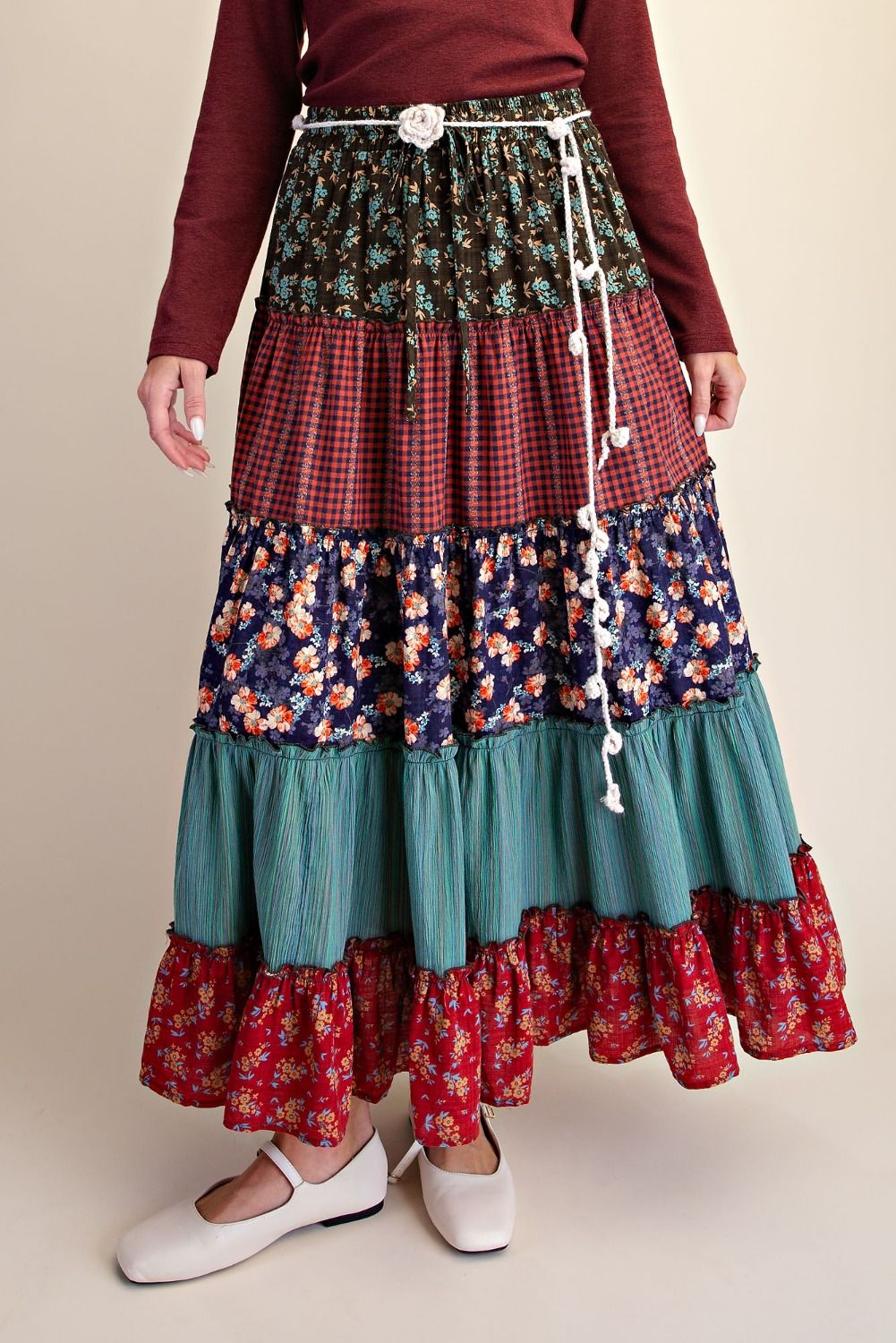Hippie Soul Patchwork Maxi Skirt