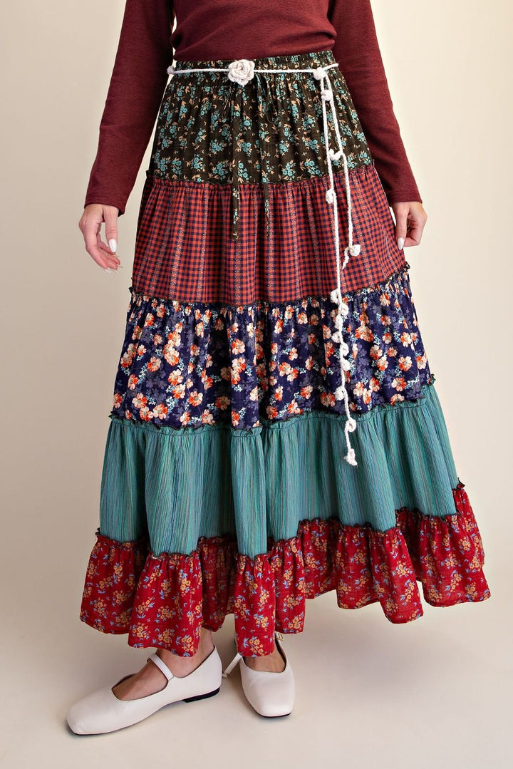 Hippie Soul Patchwork Maxi Skirt