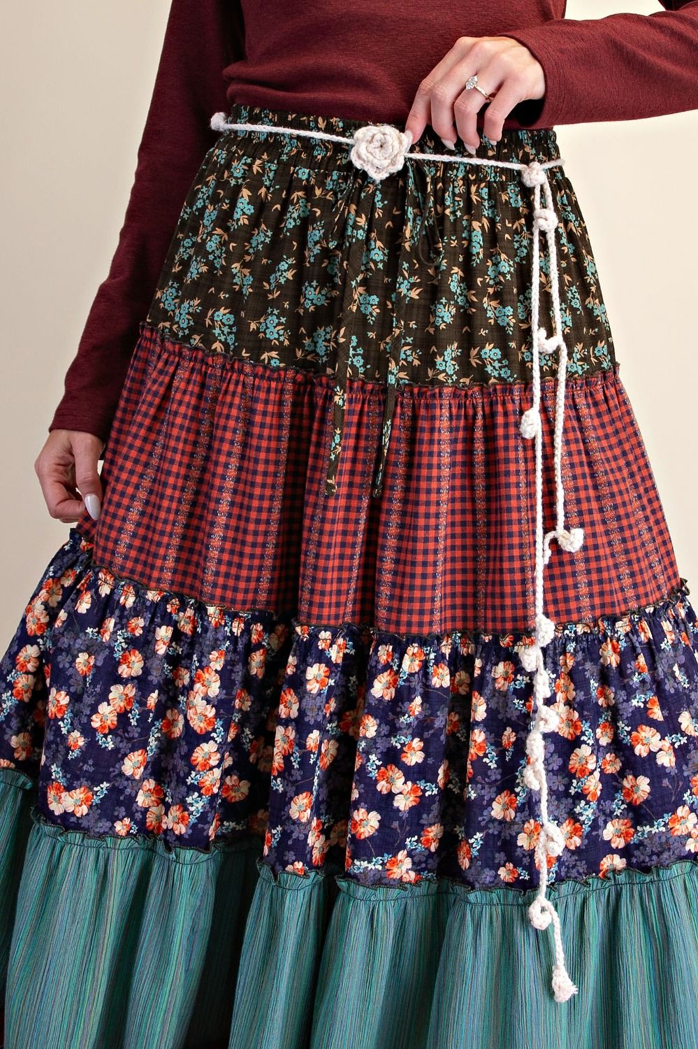 Hippie Soul Patchwork Maxi Skirt