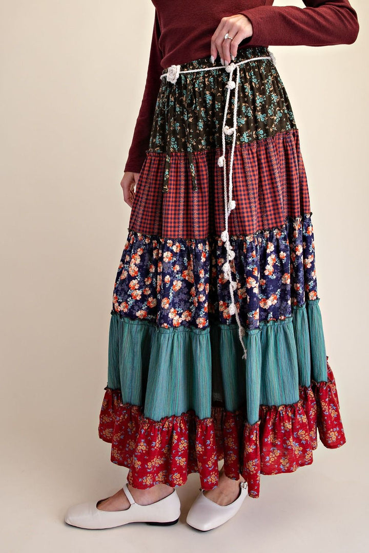 Hippie Soul Patchwork Maxi Skirt