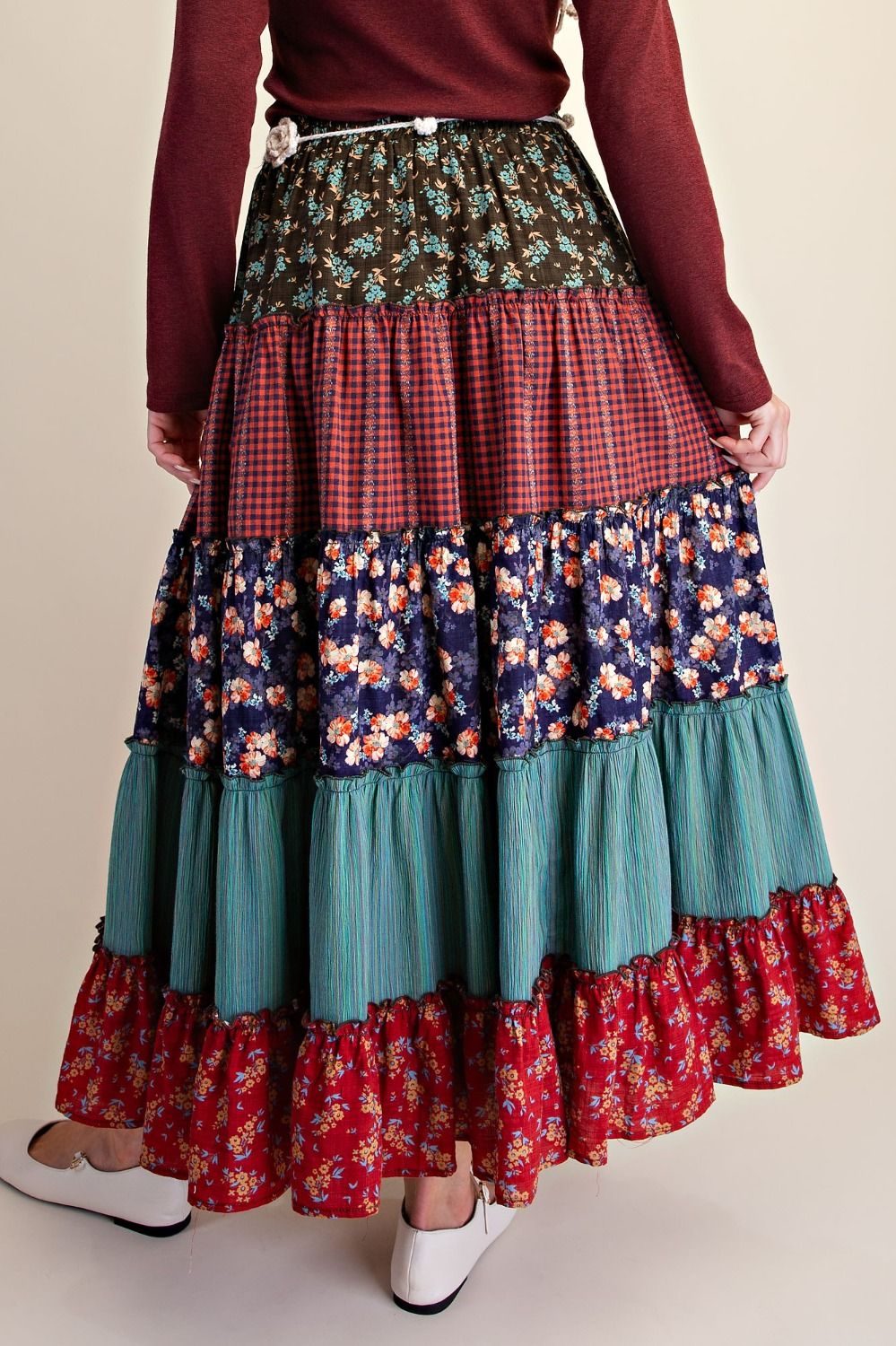 Hippie Soul Patchwork Maxi Skirt