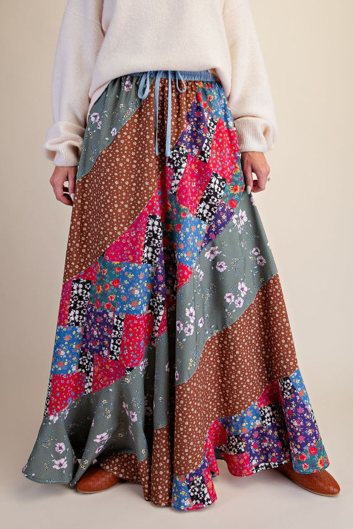 Crossroads Patchwork Maxi Skirt