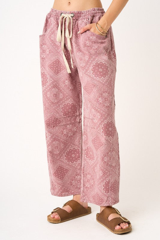 Paisley Drift Barrel Pants