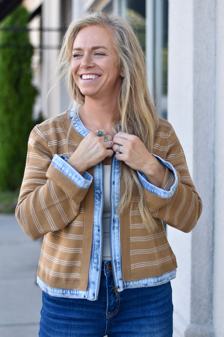 Stripes & Denim Jacket