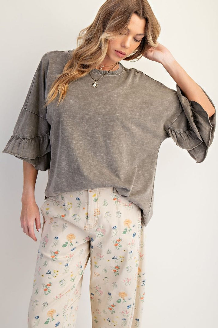 Earthbound Cotton Ruffle Top