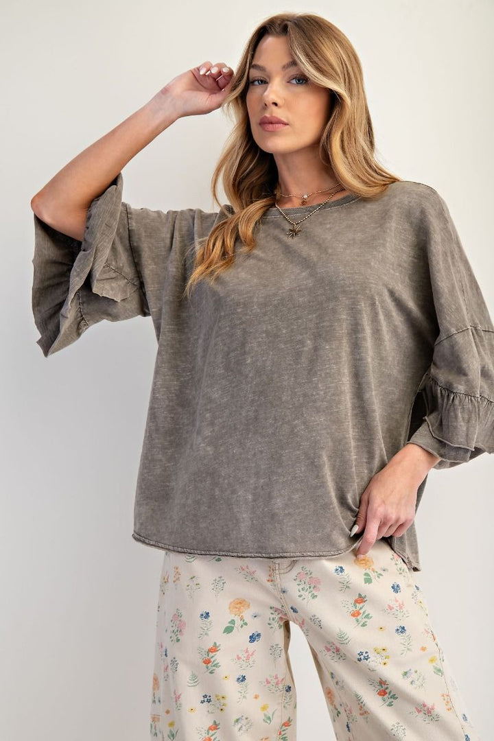 Earthbound Cotton Ruffle Top