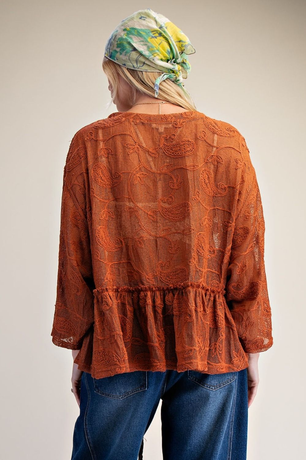 Easel Earthbound Lace Top