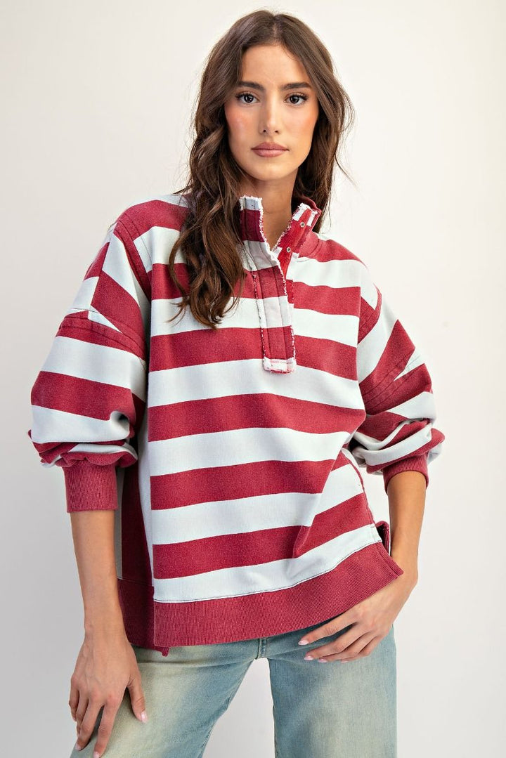 Stripe Weekend Pullover